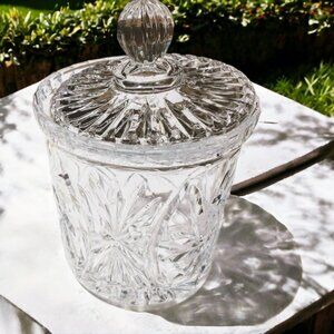 Fifth Avenue LTD Crystal Portico 7.5" Covered Jar Crystal Canister